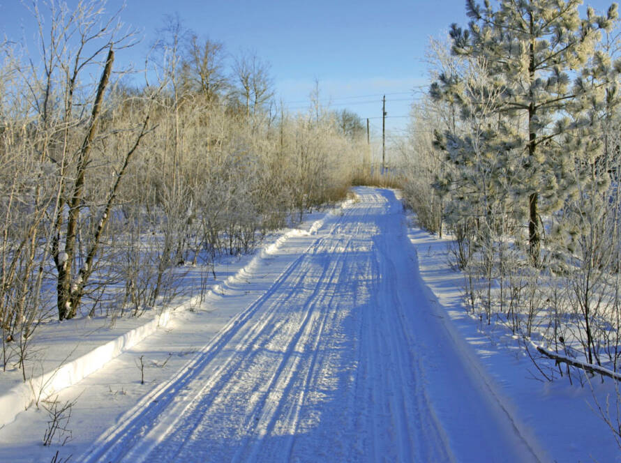 View of snow trail
