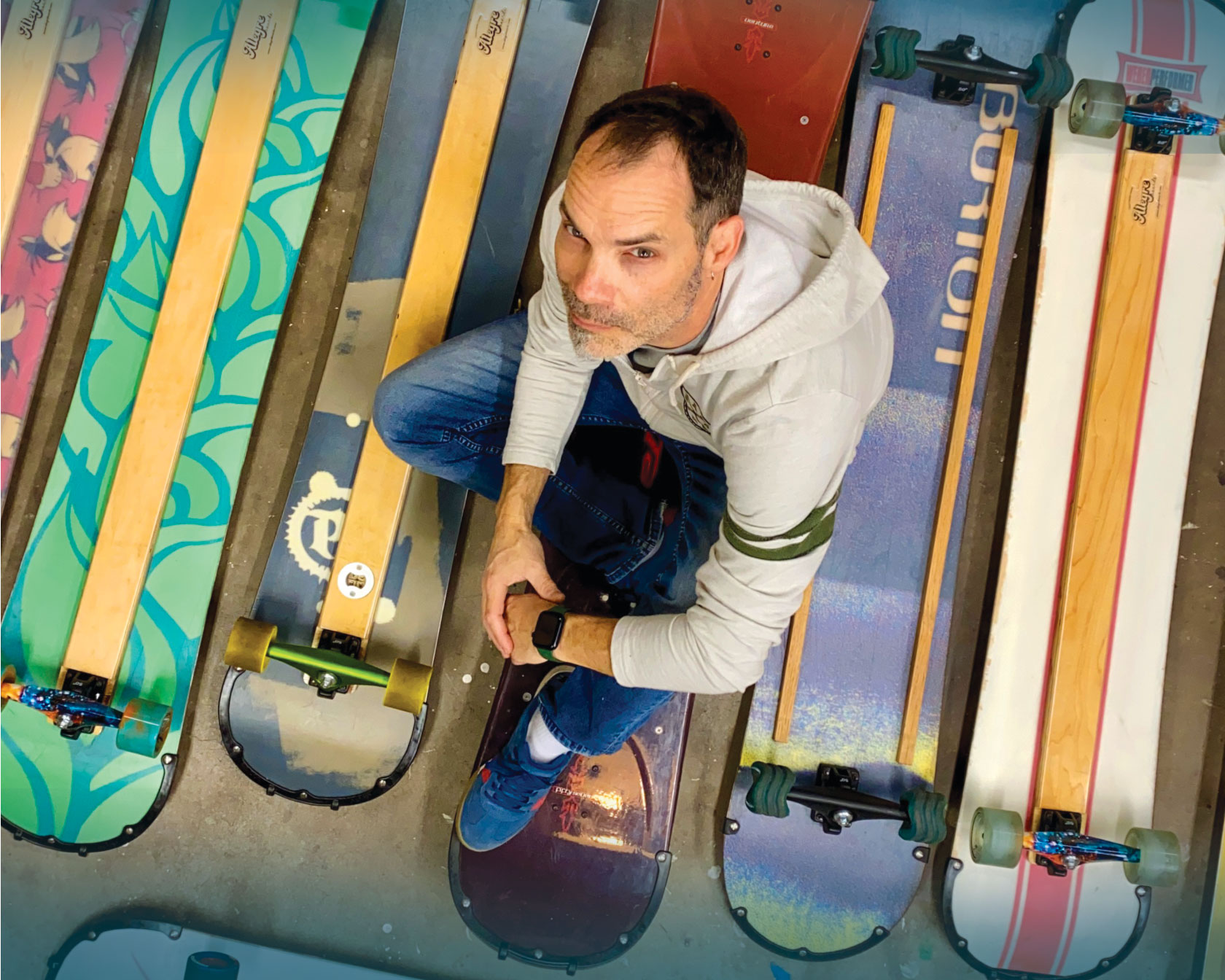 Roberto Smith with Alegre boards in background