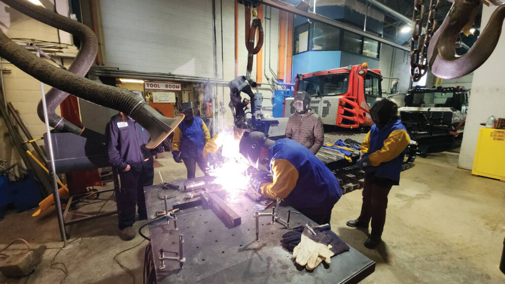 Students welding