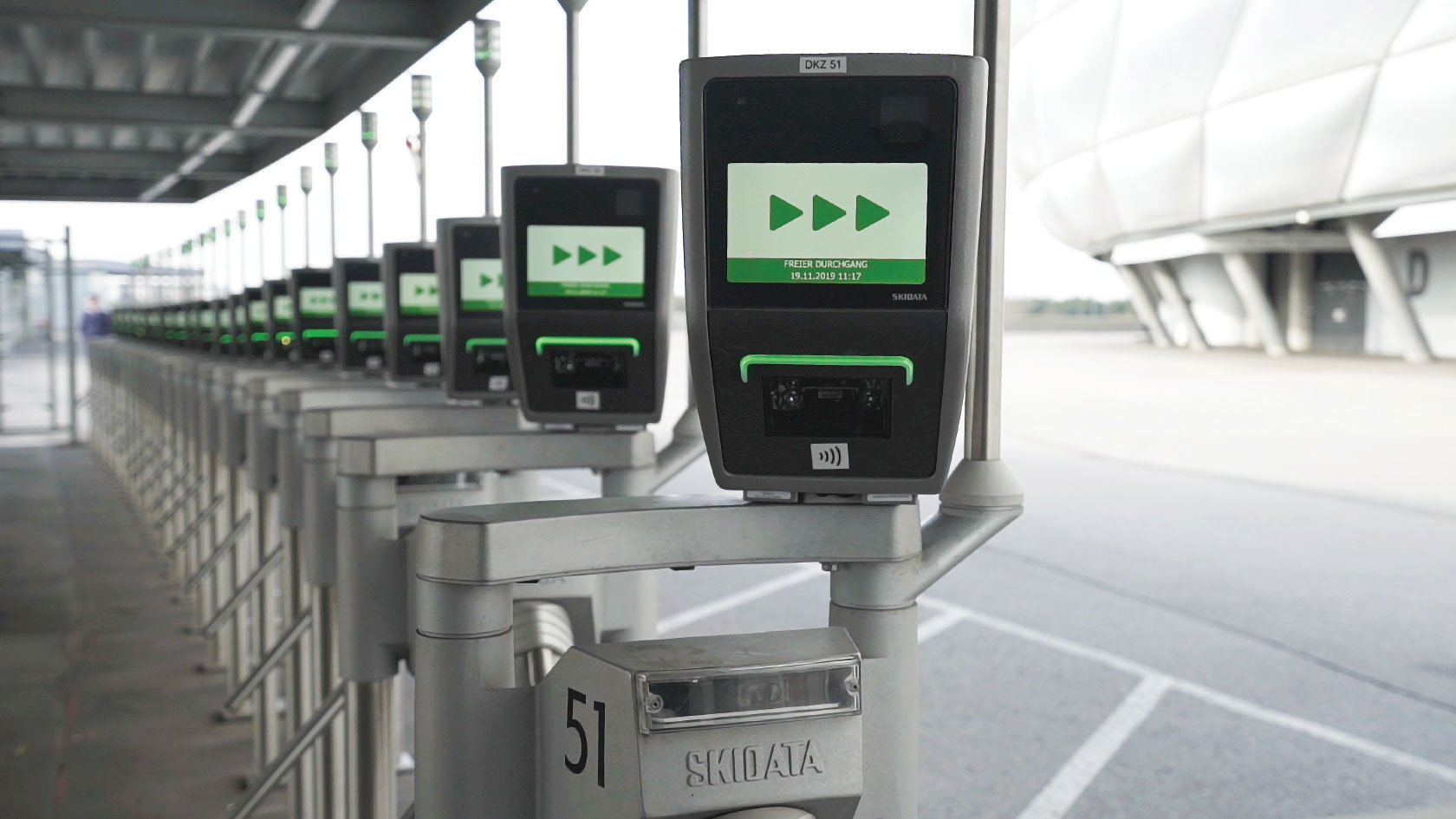 Row of access readers